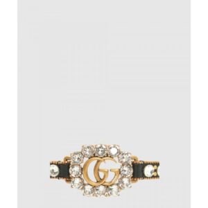 크리스털 더블 G 레더 팔찌 648722